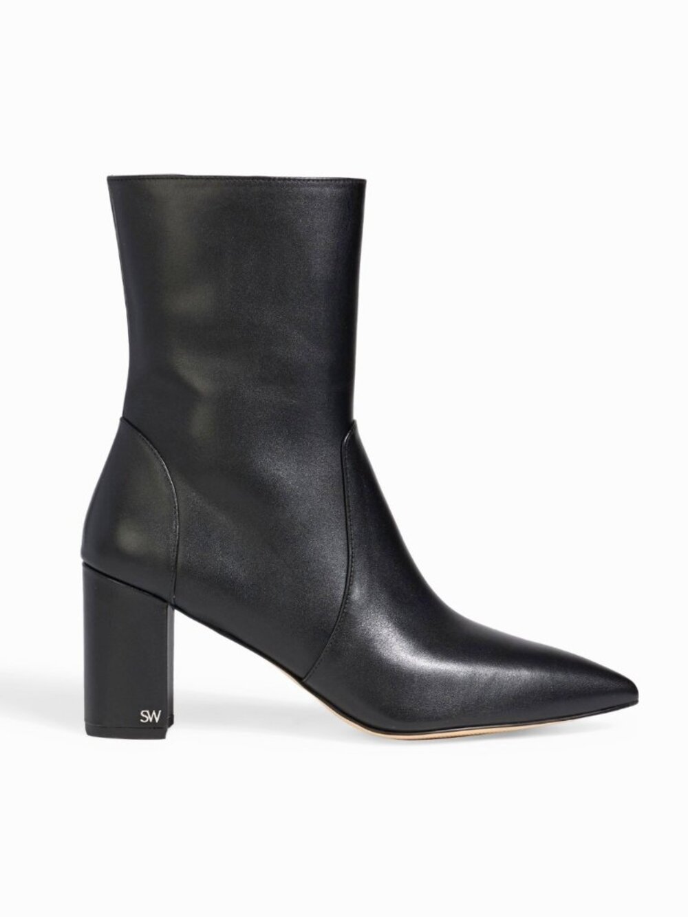 $900 STUART WEITZMAN Renegade 'SW" leather ankle boots POINTY BLACK 11 B (PD20)